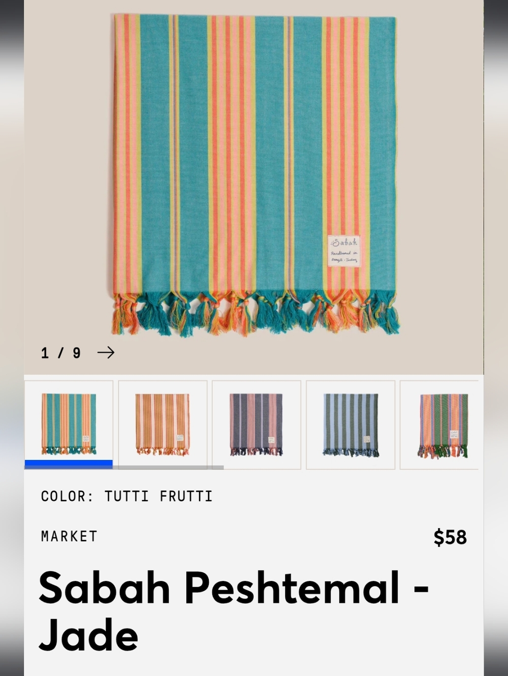 Sabah  Peshtemal Jade Set Of 2Towels